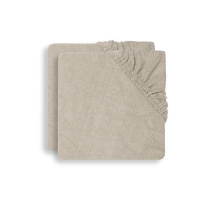 Lot de 2 housses matelas à langer éponge 75 x 85 cm nougat