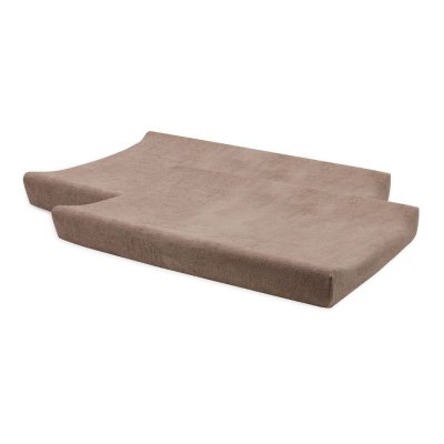 Lot de 2 housses matelas à langer éponge 50 x 70 cm milky coffee