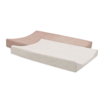 Lot de 2 housses matelas à langer éponge 50 x 70 cm wild rose et ivory