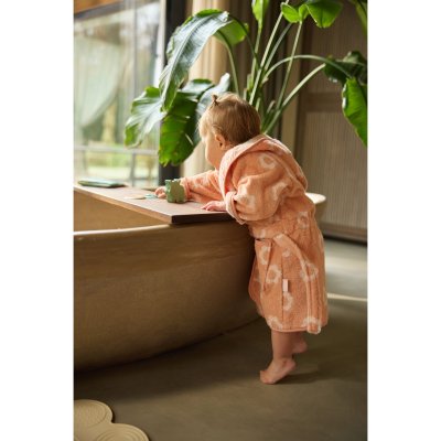 Peignoir éponge enfant jacquard flower 1-2 ans