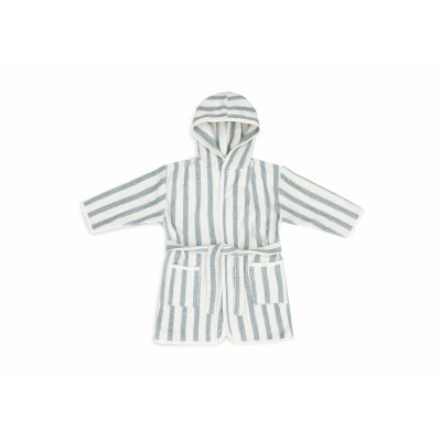 Peignoir enfant éponge 3-4 ans stripe sea green