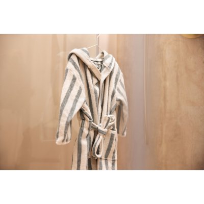 Peignoir enfant éponge 3-4 ans stripe sea green
