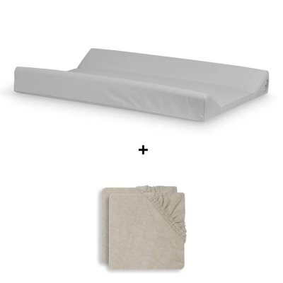 Pack matelas à langer 50 x 70 cm avec 2 housses éponge nougat