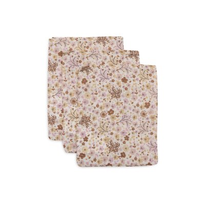 Lot de 3 gants de toilette gaze de coton flower fairies