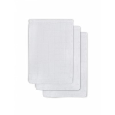 Lot de 3 gants de toilette gaze de coton blanc
