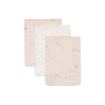 Lot de 3 gants de toilette gaze de coton pretty picnic