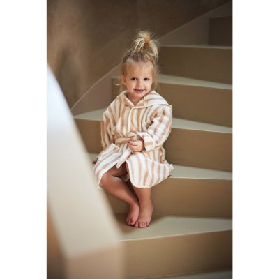 Peignoir enfant éponge 1-2 ans stripe wild rose