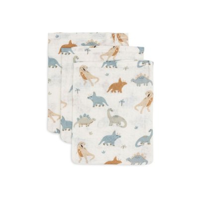 Lot de 3 gants de toilette gaze de coton roarsome