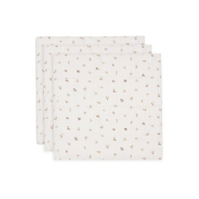 Lot de 3 langes gaze de coton 70 x 70 cm animal friends