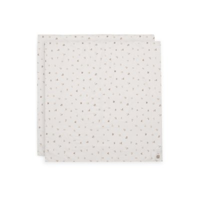 Lot de 2 langes gaze de coton 115 x 115 cm animal friends