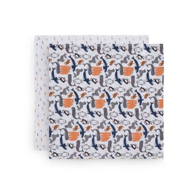 Lot de 2 langes gaze de coton 115 x 115 cm polar