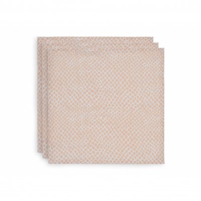Lot de 3 langes gaze de coton snake pale pink 31cm x 31cm