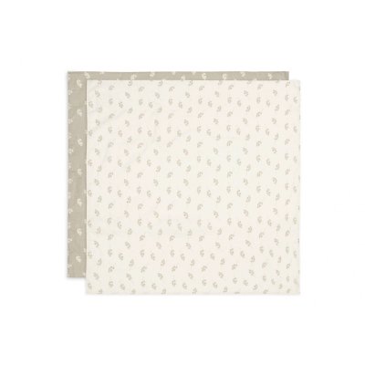 Lot de 2 langes gaze de coton 115 x 115 cm twig olive