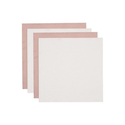 Lot de 4 langes gaze de coton 70 x 70 cm wild rose et ivoire