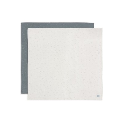 Lot de 2 langes gaze de coton 115 x 115 cm twinkling sea green