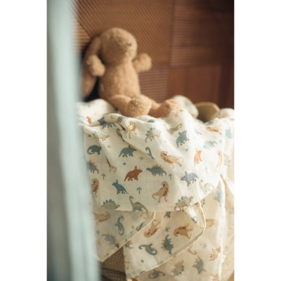 Lot de 2 langes gaze de coton 115 x 115 cm roarsome