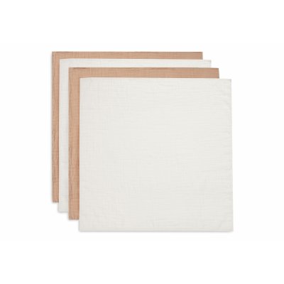 Lot de 4 langes gaze de coton 70 x 70 cm biscuit & ivoire
