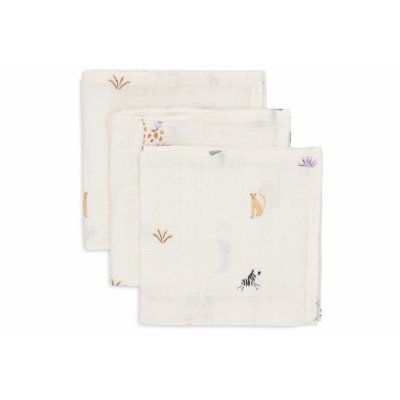 Lot de 3 langes en coton 31 x 31 cm jungle jambo