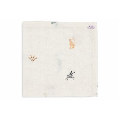 Lot de 3 langes en coton 31 x 31 cm jungle jambo