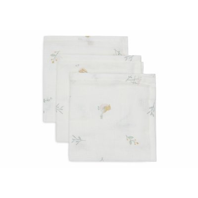 Lot de 3 langes en coton 31 x 31 cm lovely birds