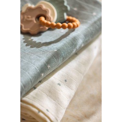 Lot de 3 langes en coton 31 x 31 cm twinkling sea green