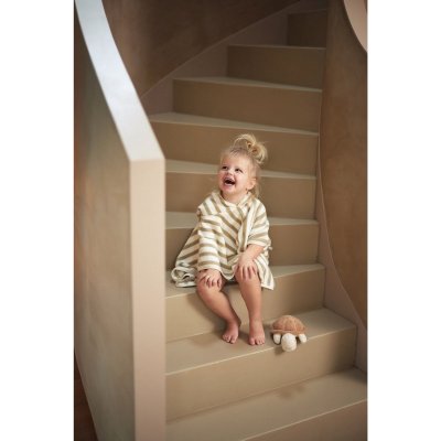 Poncho de bain éponge stripe olive