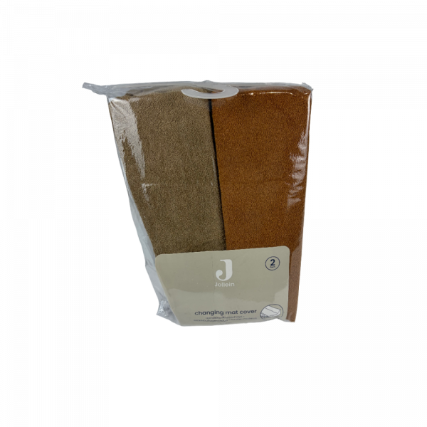 Les imparfaits - lot de 2 housses matelas à langer éponge 50 x 70 cm caramel et biscuit Jollein