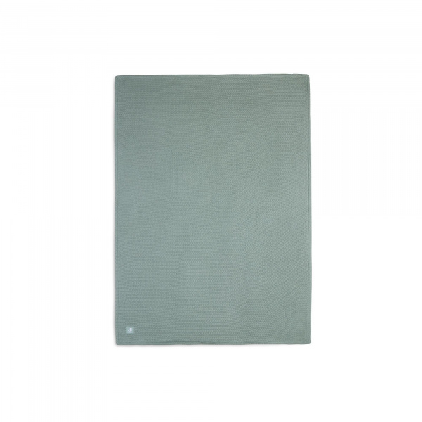 Couverture lit bébé 100x150cm basic knit forest green/fleece Jollein