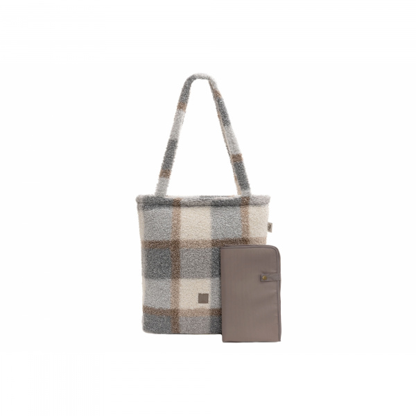 Sac à langer shopper bouclette carreaux Jollein