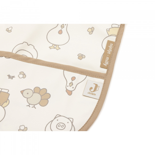 Bavoir manches longues imperméable miffy family farm Jollein