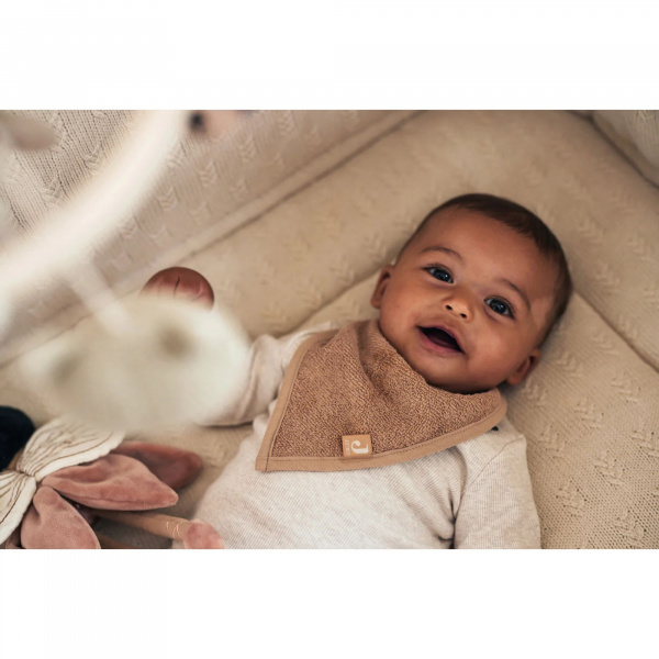 Lot de 2 bavoirs bandana éponge biscuit Jollein