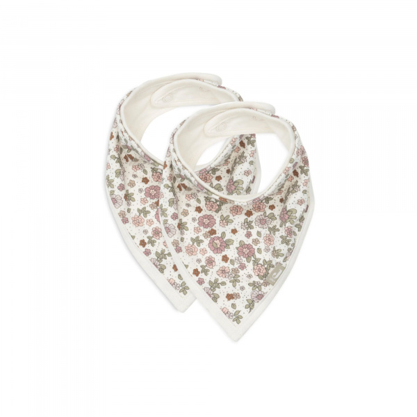 Lot de 2 bavoirs bandana retro flowers Jollein