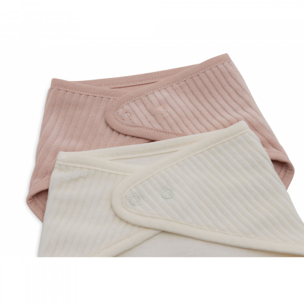 Lot de 2 bavoirs bandana velvet sea green & ivoire Jollein