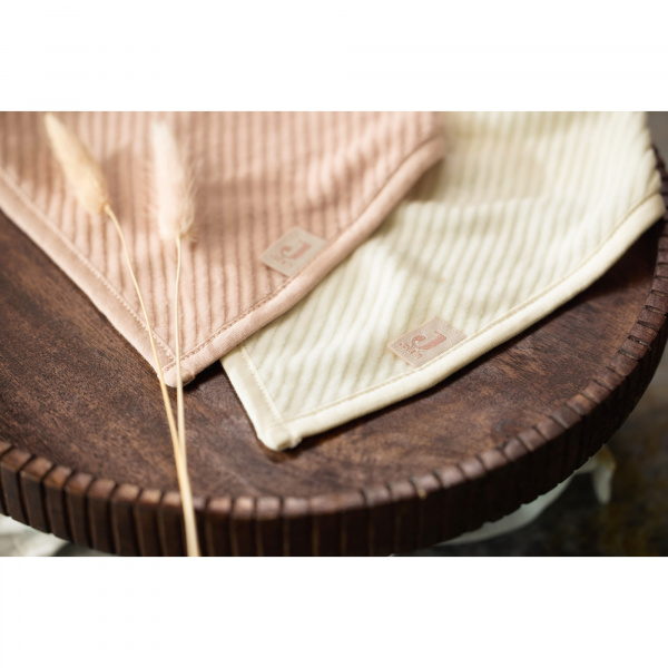 Lot de 2 bavoirs bandana velvet sea green & ivoire Jollein