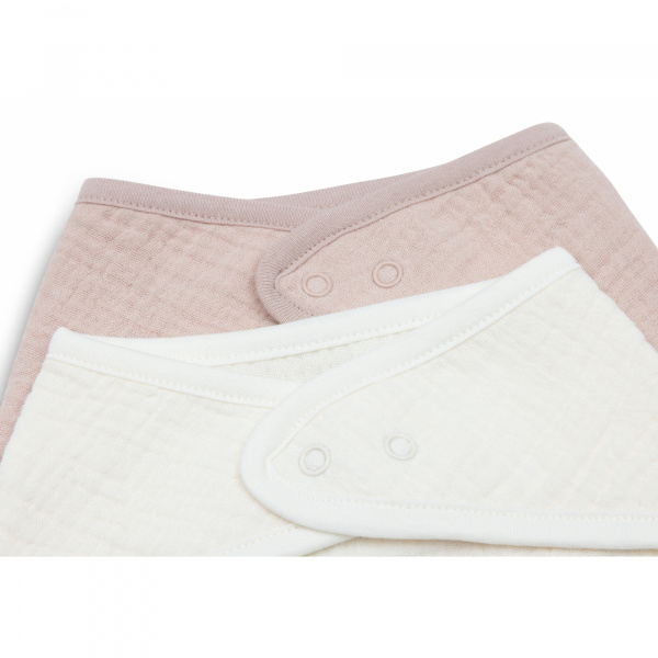Lot de 2 bavoirs bandana gaze de coton wild rose & oatmeal Jollein
