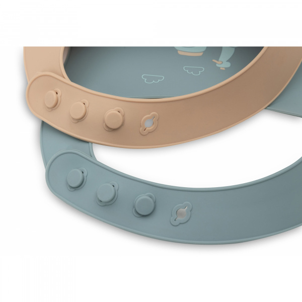Lot de 2 bavoirs silicone on the go Jollein