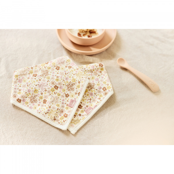 Lot de 2 bavoirs bandana flower fairies Jollein