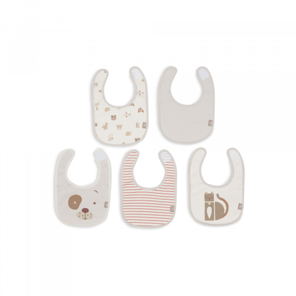 Lot de 5 bavoirs imperméables forest animals Jollein