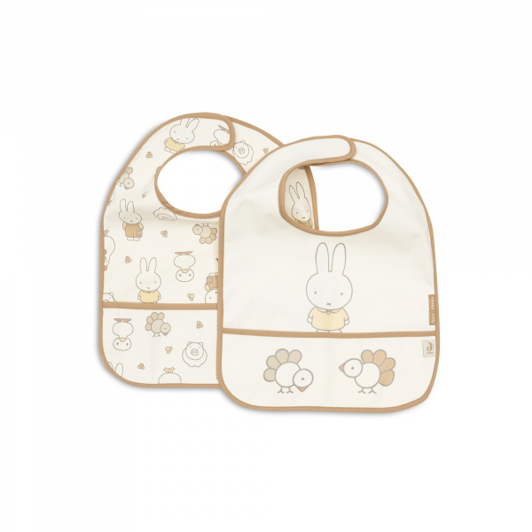 Lot de 2 bavoirs imperméables miffy family farm Jollein
