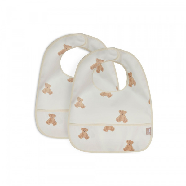 Lot de 2 bavoirs imperméables animaux nougat Jollein