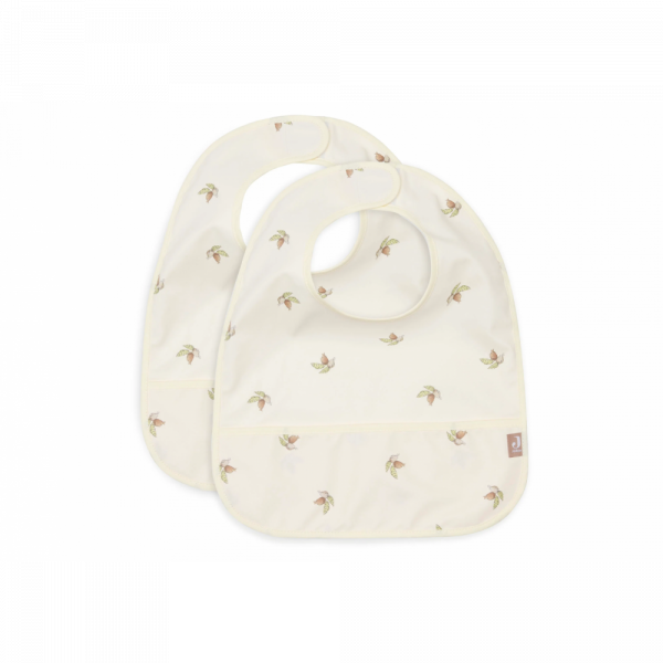 Lot de 2 bavoirs imperméables animaux nougat Jollein