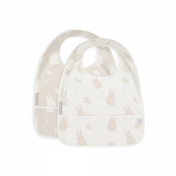 Lot de 2 bavoirs imperméables miffy snuffy nougat Jollein