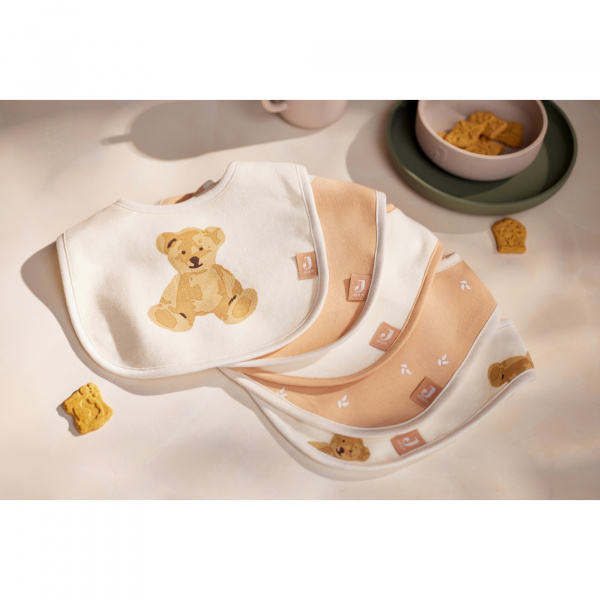 Lot de 5 bavoirs imperméables teddy bear Jollein