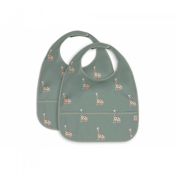 Lot de 2 bavoirs imperméables animaux nougat Jollein