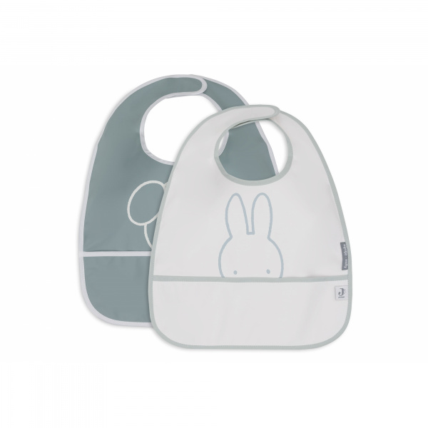 Lot de 2 bavoirs imperméables miffy peekaboo sea green Jollein