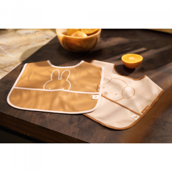 Lot de 2 bavoirs imperméables miffy peekaboo wild rose Jollein