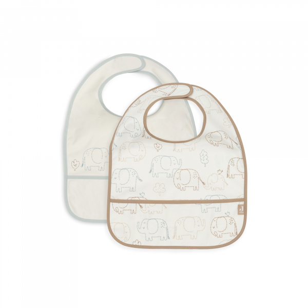 Lot de 2 bavoirs imperméables animaux nougat Jollein