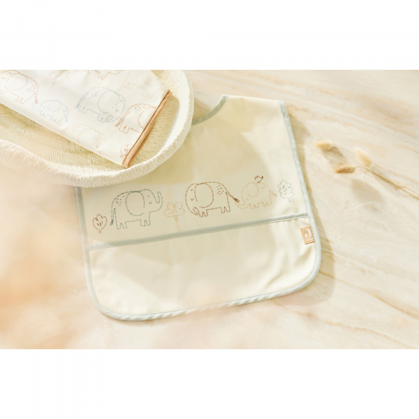 Lot de 2 bavoirs imperméables animaux nougat Jollein