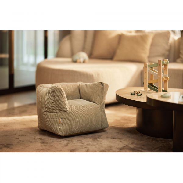 Fauteuil enfant velours côtelé corduroy olive green Jollein