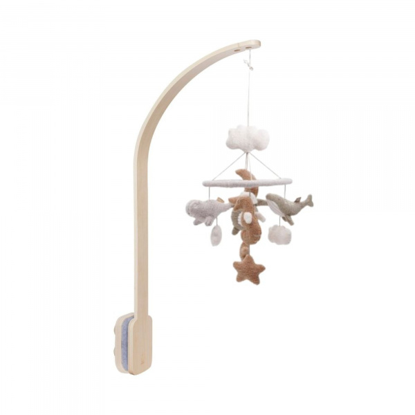 Pack support mobile bébé bois + mobile d’éveil bébé deepsea Jollein